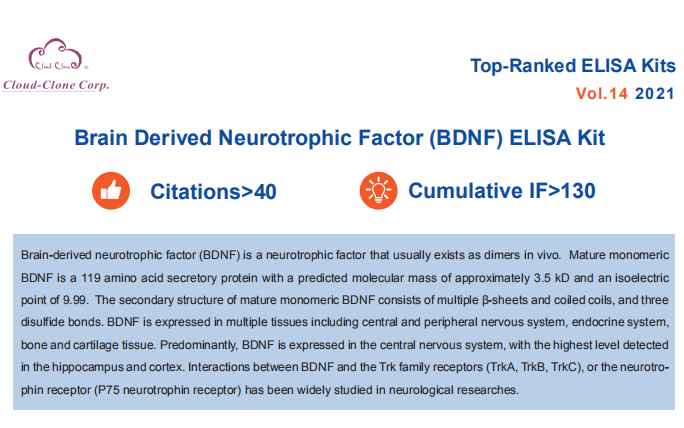Top-Ranked ELISA Kits (Brain Derived Neurotrophic Factor). Vol.14