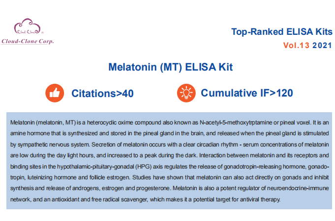 Top-Ranked ELISA Kits (Melatonin MT). Vol.13