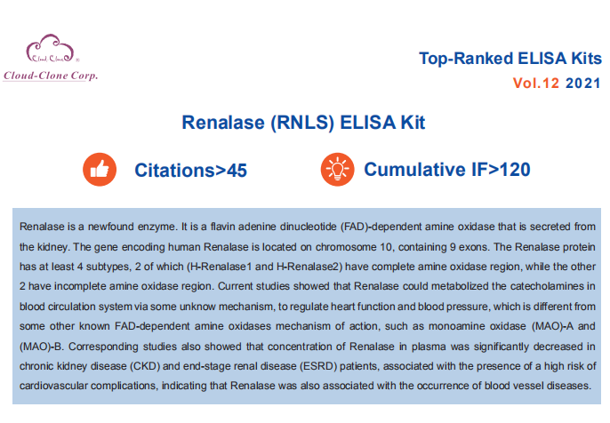 Top-Ranked ELISA Kits (Renalase RNLS). Vol.12