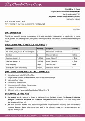 ELISA-Kit-for-Transthyretin-(TTR)-SEA726Hu.pdf