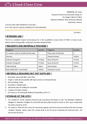 ELISA-Kit-for-Integrin-Beta-3-(ITGb3)-SEB262Mu.pdf