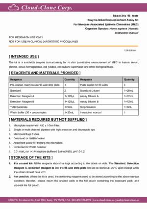 ELISA-Kit-for-Mucosae-Associated-Epithelia-Chemokine-(MEC)-SEB573Hu.pdf