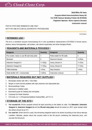 ELISA-Kit-for-S100-Calcium-Binding-Protein-A6-(S100A6)-SEB769Hu.pdf