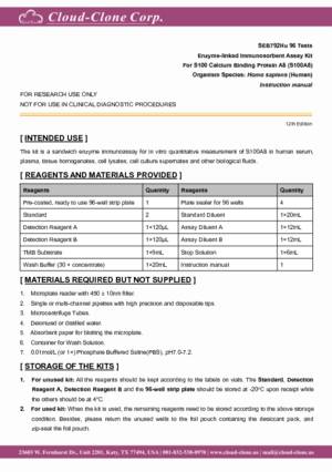 ELISA-Kit-for-S100-Calcium-Binding-Protein-A8-(S100A8)-SEB792Hu.pdf