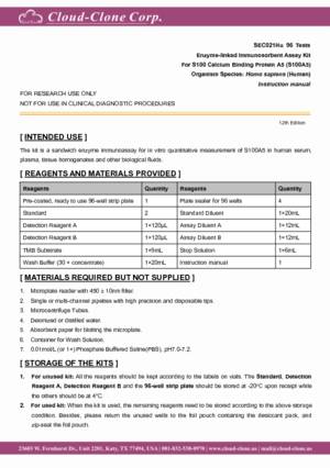 ELISA-Kit-for-S100-Calcium-Binding-Protein-A5-(S100A5)-SEC021Hu.pdf