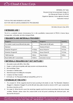 ELISA-Kit-for-Ribosomal-Protein-L6-(RPL6)-SEF046Hu.pdf
