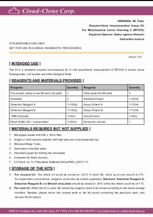 ELISA-Kit-for-Mitochondrial-Carrier-Homolog-2-(MTCH2)-SEK049Hu.pdf