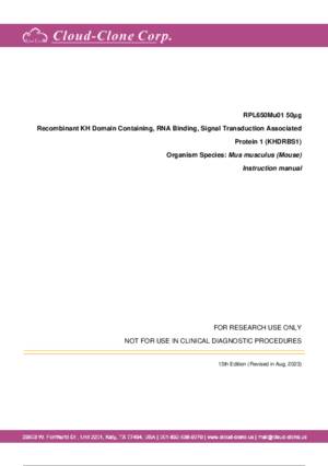 Recombinant-KH-Domain-Containing--RNA-Binding--Signal-Transduction-Associated-Protein-1-(KHDRBS1)-RPL650Mu01.pdf