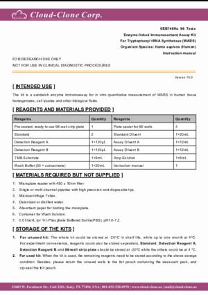 ELISA-Kit-for-Tryptophanyl-tRNA-Synthetase-(WARS)-SEB748Hu.pdf