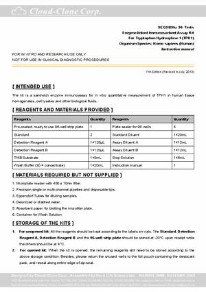 ELISA-Kit-for-Tryptophan-Hydroxylase-1--TPH1--E96342Hu.pdf