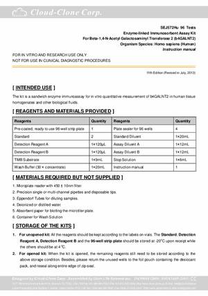 ELISA-Kit-for-Beta-1-4-N-Acetyl-Galactosaminyl-Transferase-2--b4GALNT2--E98572Hu.pdf