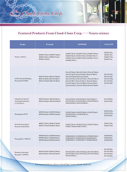 Featured Productes From Cloud-Clone Corp. -- Neuro science